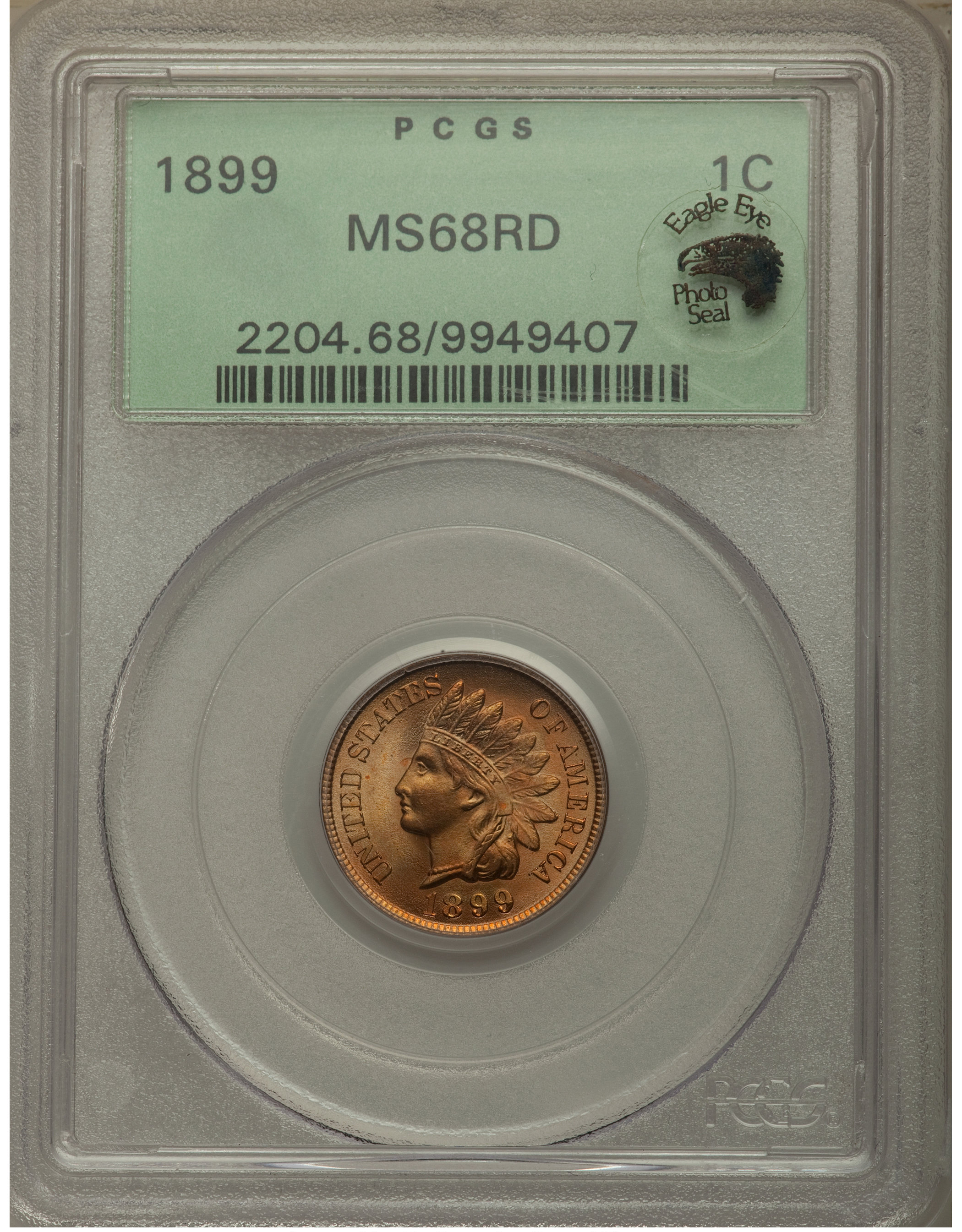 1899 Indian Head Cent PCGS MS68RD